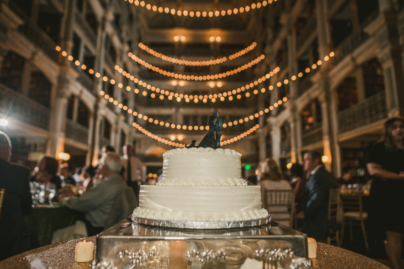 A delicious wedding cake by Classic Catering at George Peabody Library in Mount Vernon, Maryland by Britney Clause Photography