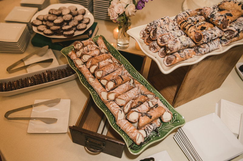 A delicious wedding desserts by Classic Catering at George Peabody Library in Mount Vernon, Maryland by Britney Clause Photography