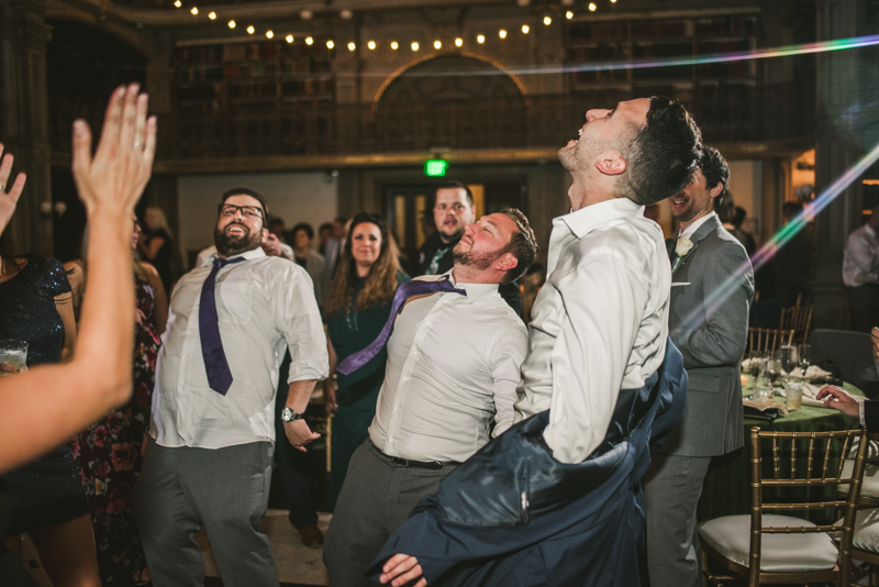 A gorgeous and fun wedding reception at the George Peabody Library in Baltimore, Maryland by Britney Clause Photography