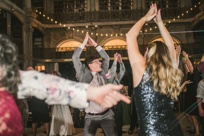 A gorgeous and fun wedding reception at the George Peabody Library in Baltimore, Maryland by Britney Clause Photography