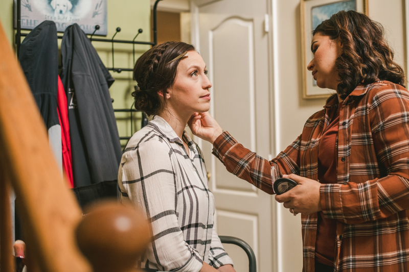 Fall bridal wedding makeup by Ashleigh Galvez in Maryland. Photo by Britney Clause Photography