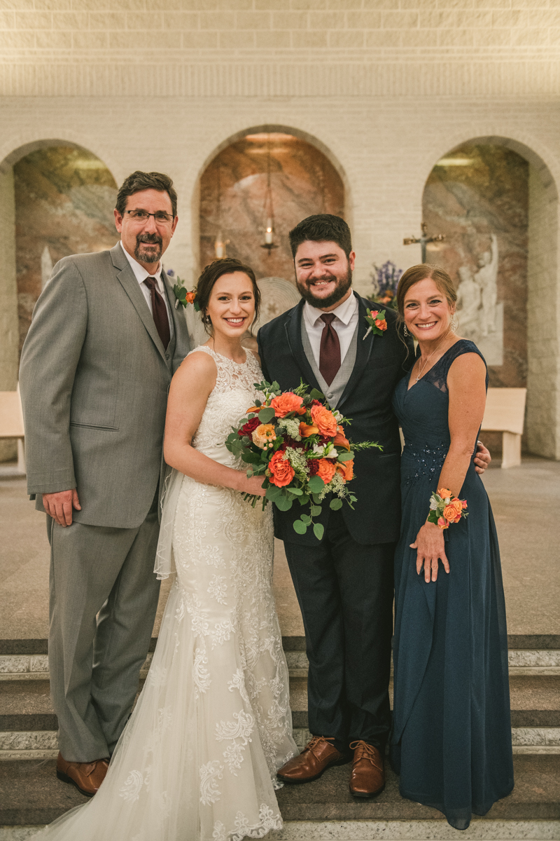 Gorgeous wedding ceremony at Jesus the Good Shepherd Church in Owings in Maryland. Photo by Britney Clause Photography