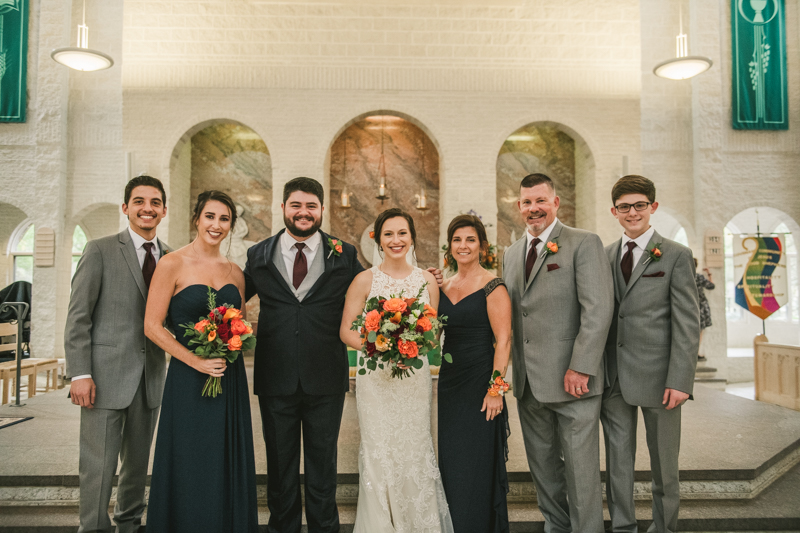 Gorgeous wedding ceremony at Jesus the Good Shepherd Church in Owings in Maryland. Photo by Britney Clause Photography