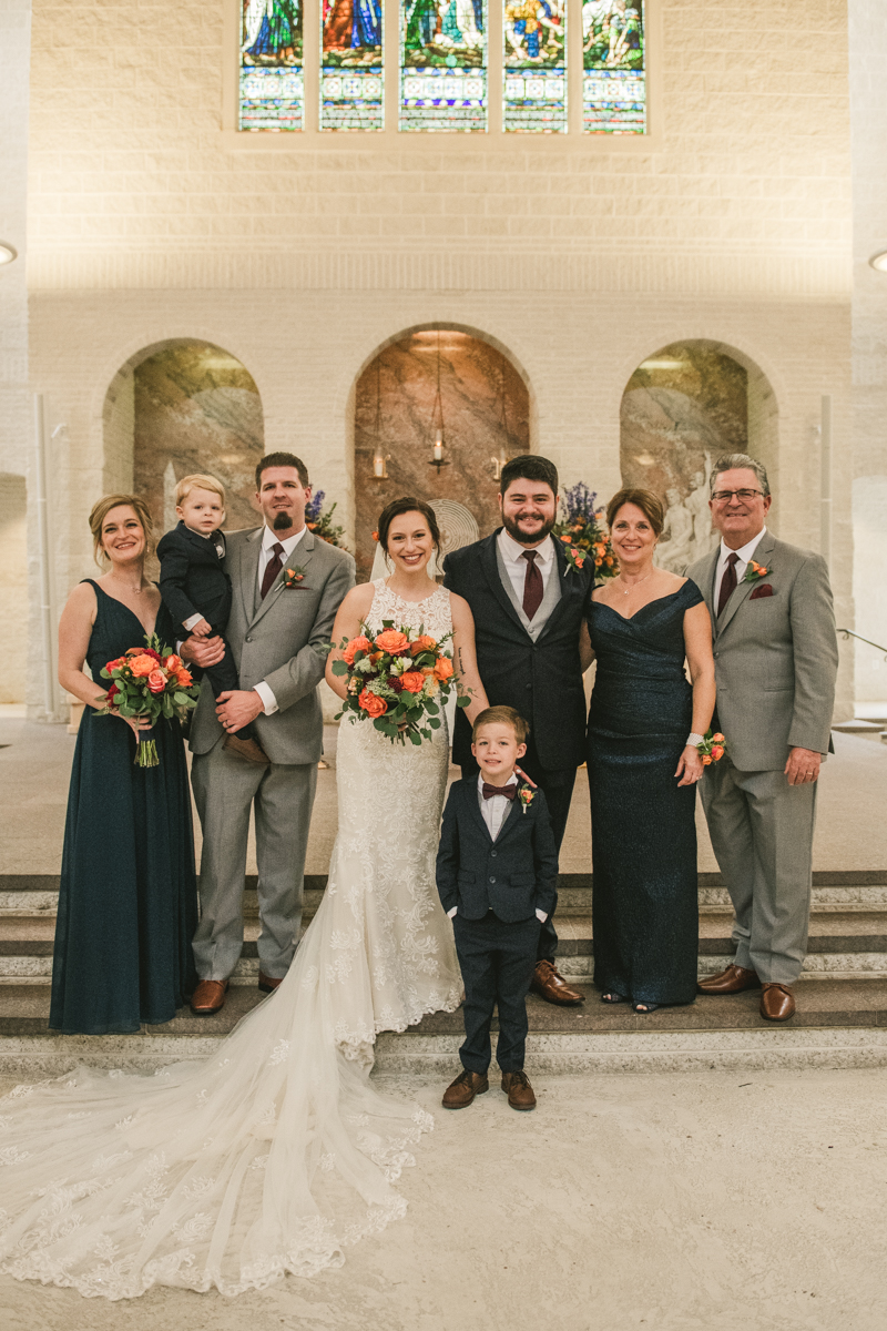 Gorgeous wedding ceremony at Jesus the Good Shepherd Church in Owings in Maryland. Photo by Britney Clause Photography