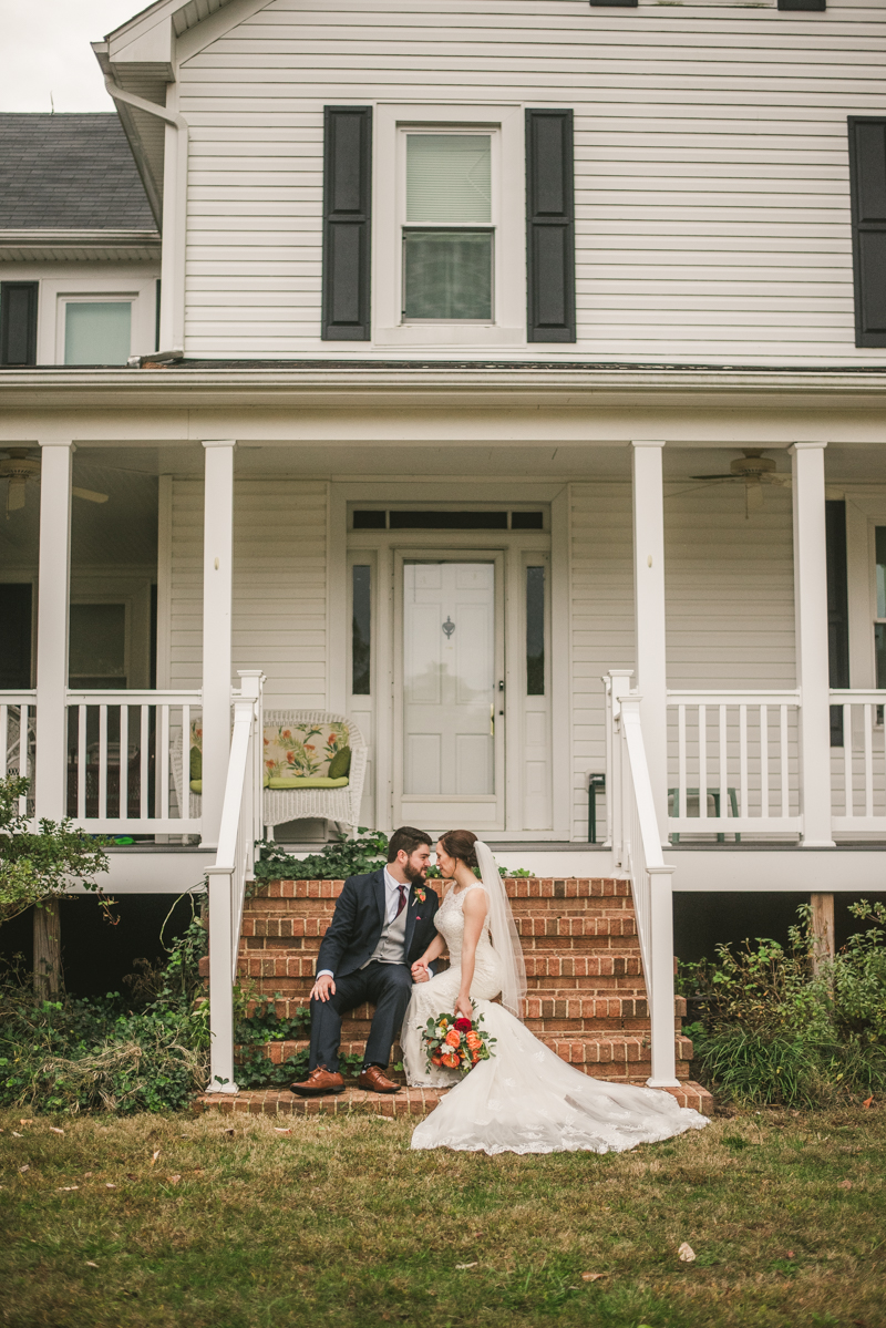  Stunning fall bride and groom just married portraits at The Barn at Pleasant Acres in Maryland. Photo by Britney Clause Photography