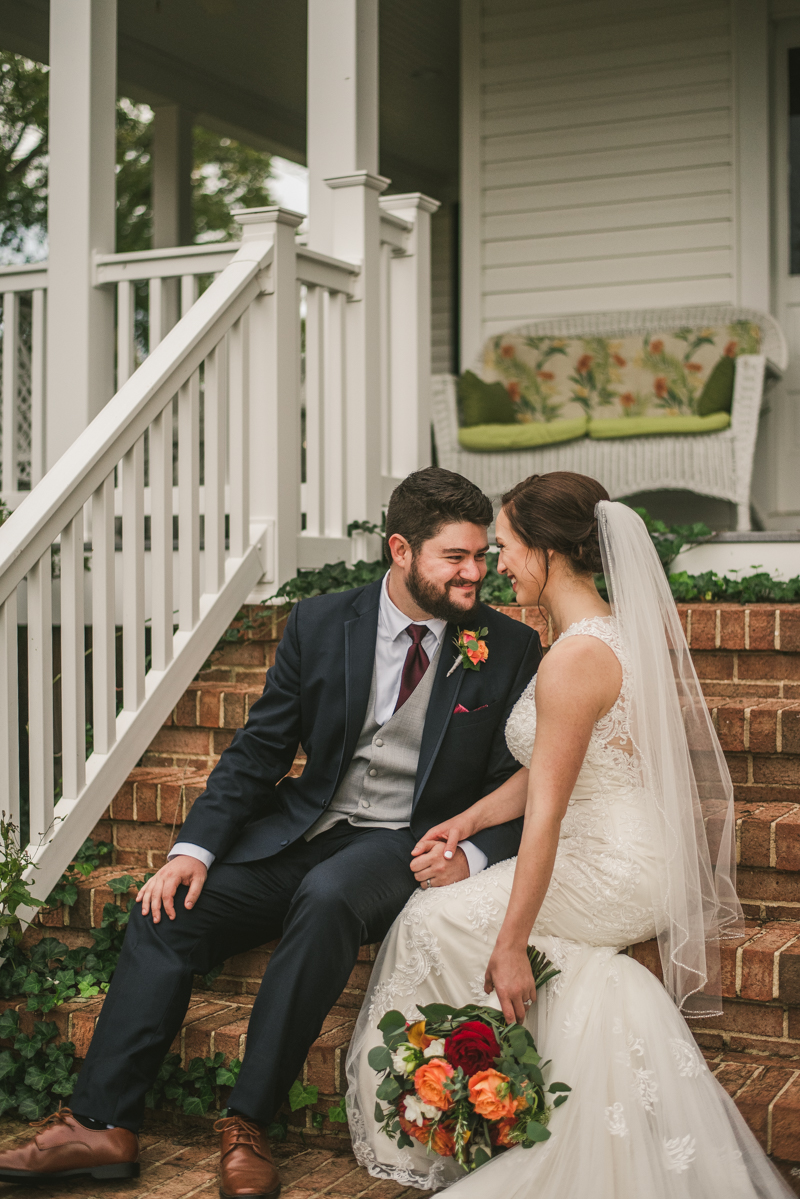  Stunning fall bride and groom just married portraits at The Barn at Pleasant Acres in Maryland. Photo by Britney Clause Photography