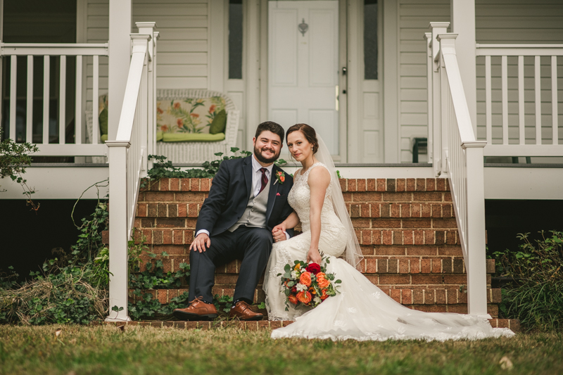  Stunning fall bride and groom just married portraits at The Barn at Pleasant Acres in Maryland. Photo by Britney Clause Photography