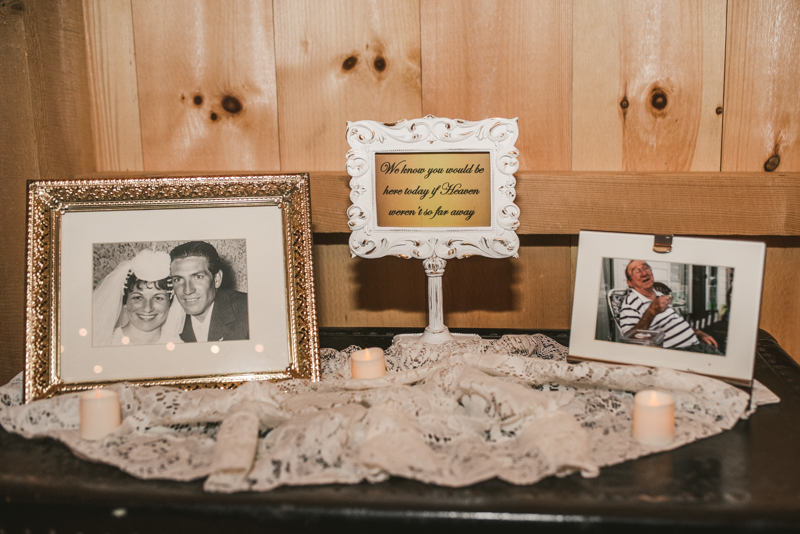 Gorgeous fall wedding reception details at The Barn at Pleasant Acres in Maryland. Photo by Britney Clause Photography