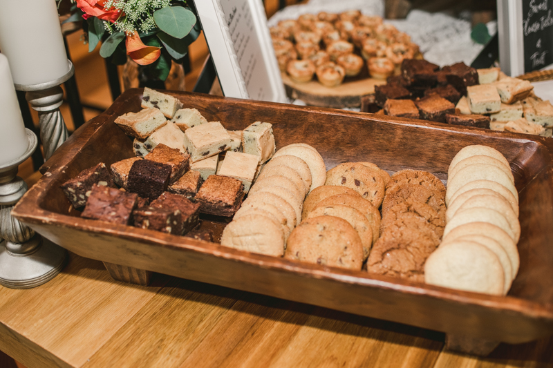 Yummy food at a gorgeous fall wedding by The Palate Pleasers in Maryland. Photo by Britney Clause Photography