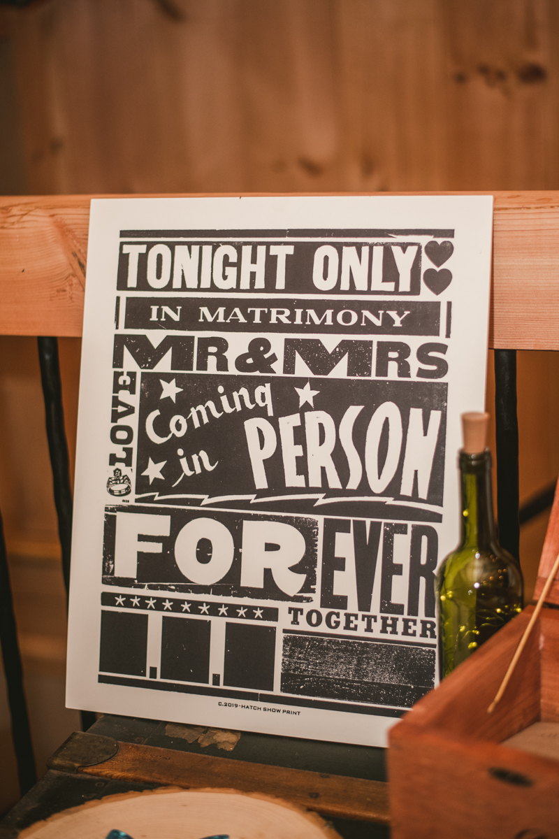 Gorgeous fall wedding reception details at The Barn at Pleasant Acres in Maryland. Photo by Britney Clause Photography