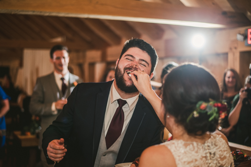 Gorgeous wedding reception at The Barn at Pleasant Acres with music by Washington Talent Agency in Maryland. Photo by Britney Clause Photography