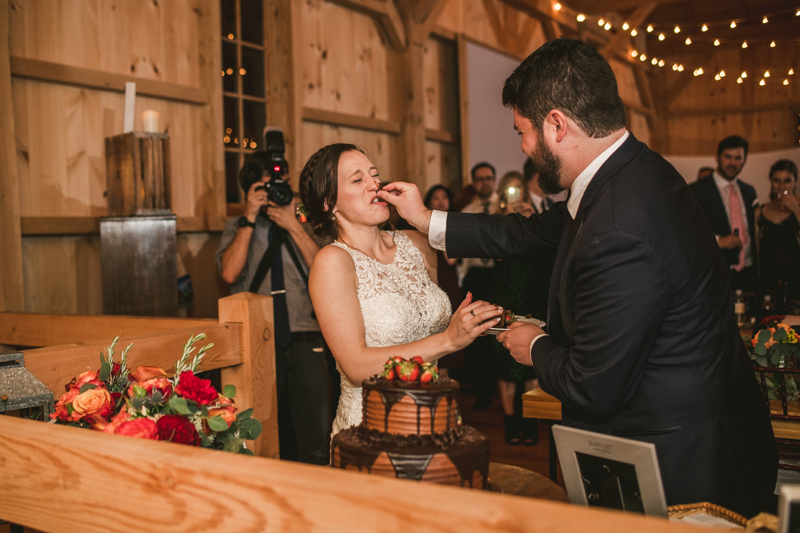 Gorgeous wedding reception at The Barn at Pleasant Acres with music by Washington Talent Agency in Maryland. Photo by Britney Clause Photography