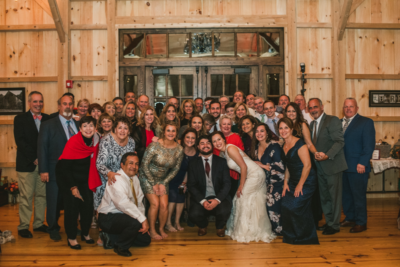 Gorgeous wedding reception at The Barn at Pleasant Acres with music by Washington Talent Agency in Maryland. Photo by Britney Clause Photography