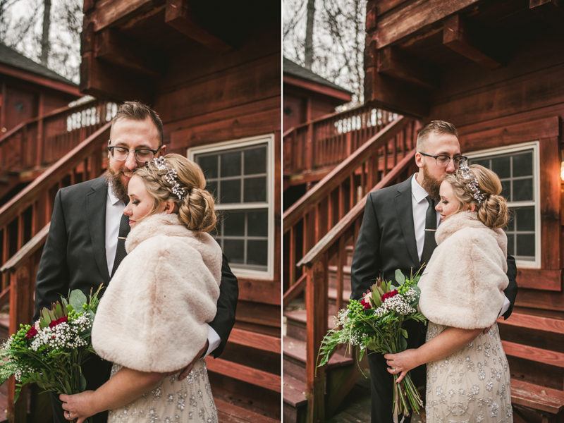 A cozy first look alternative under the stars at Camp Puh'Tuk in the Pines in Monkton Marlaynd by Britney Clause Photography