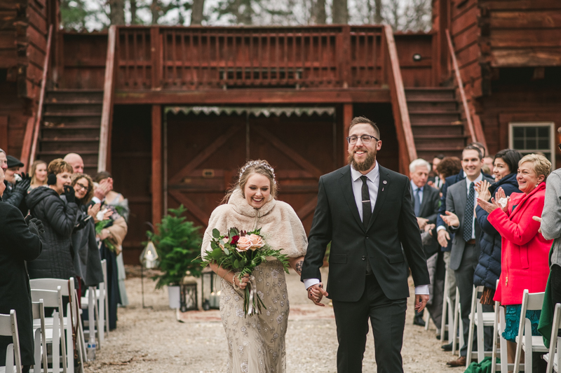 A cozy wedding ceremony under the stars at Camp Puh'Tuk in the Pines in Monkton Marlaynd by Britney Clause Photography