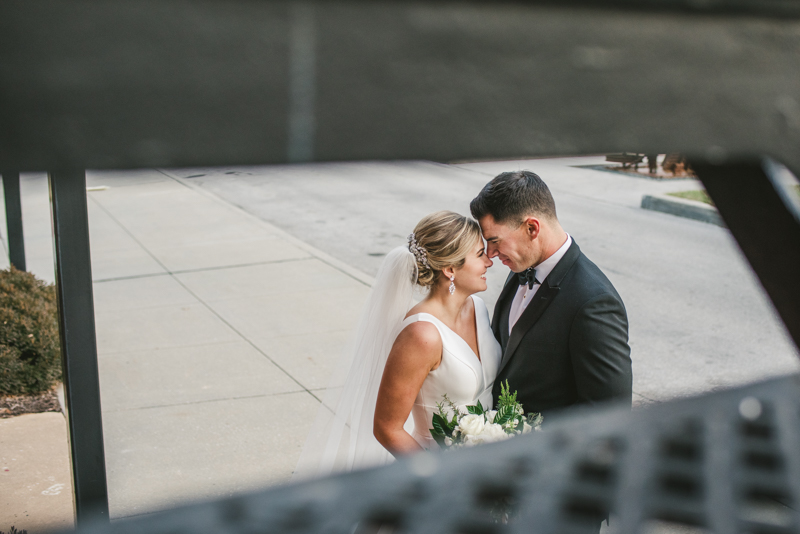 Stunning wedding bride and groom portraits at Mt Washington Mill Dye House in Baltimore, Maryland. Captured by Britney Clause Photography