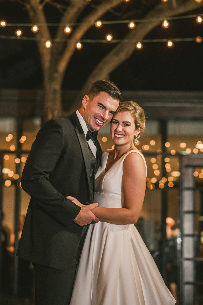 Stunning wedding bride and groom portraits at Mt Washington Mill Dye House in Baltimore, Maryland. Captured by Britney Clause Photography