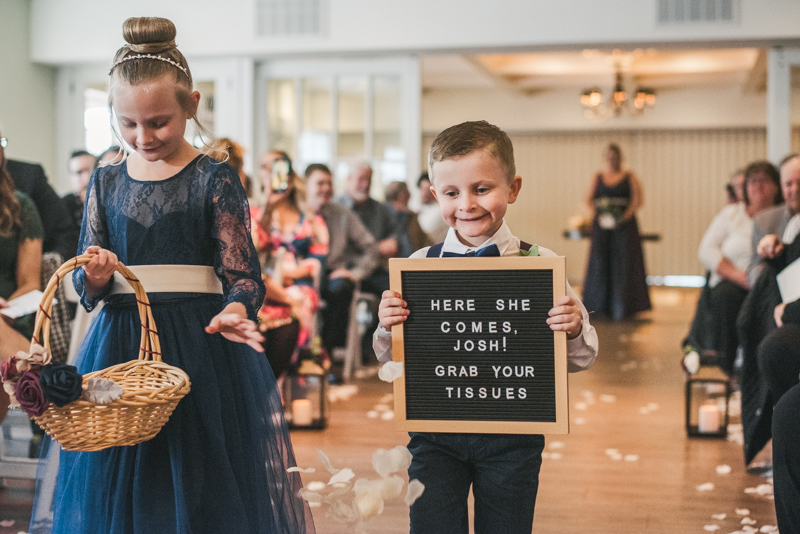 A gorgeous wedding ceremony at Kurtz's Beach in Pasadena, Maryland by Britney Clause Photography