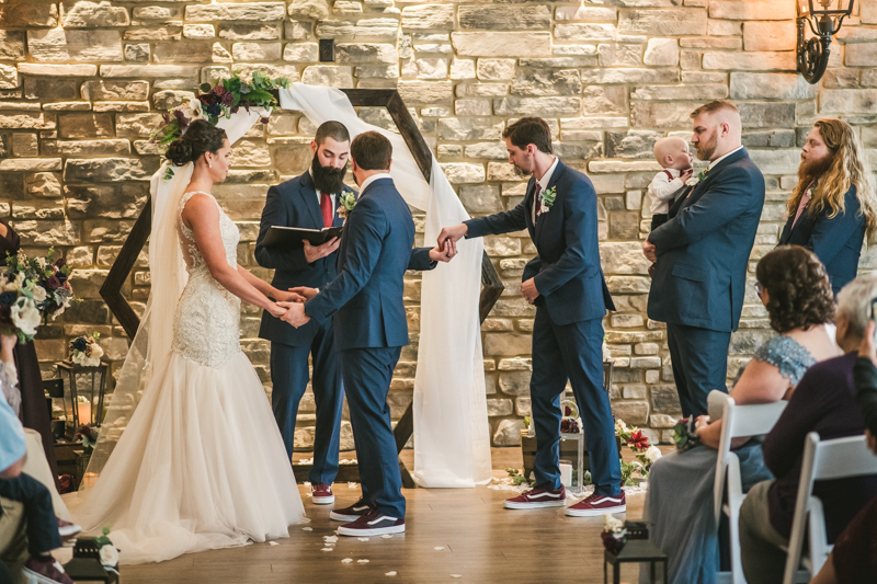 A gorgeous wedding ceremony at Kurtz's Beach in Pasadena, Maryland by Britney Clause Photography