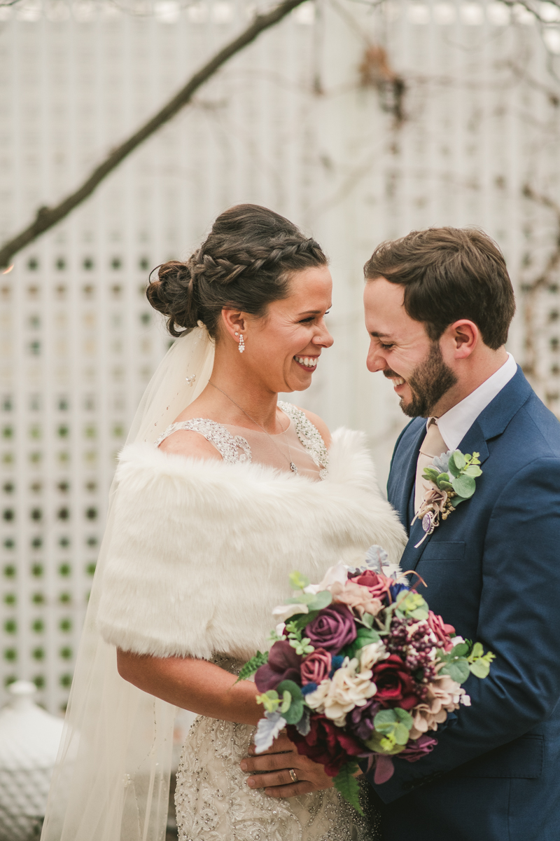 Gorgeous wedding portraits of the bride and groom at Kurtz's Beach in Pasadena, Maryland by Britney Clause Photography