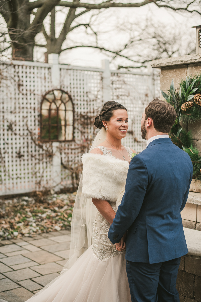 Gorgeous wedding portraits of the bride and groom at Kurtz's Beach in Pasadena, Maryland by Britney Clause Photography