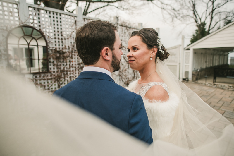 Gorgeous wedding portraits of the bride and groom at Kurtz's Beach in Pasadena, Maryland by Britney Clause Photography