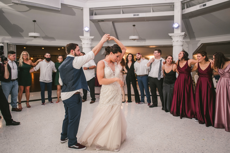 A fun and magical wedding reception at Kurtz's Beach in Pasadena, Maryland by Britney Clause Photography