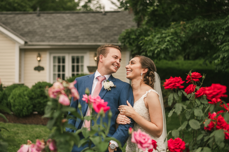 Gorgeous wedding portraits of the bride and groom at Antrim 1844 in Taneytown, Maryland by Britney Clause Photography