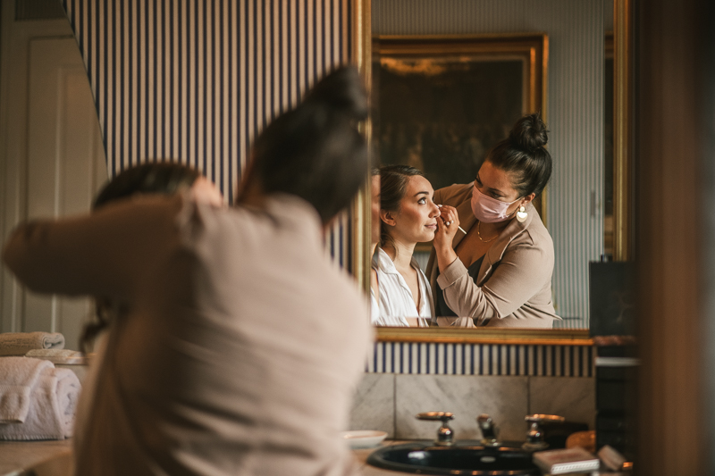 A bride getting ready for her wedding in Taneytown, Maryland by Britney Clause Photography