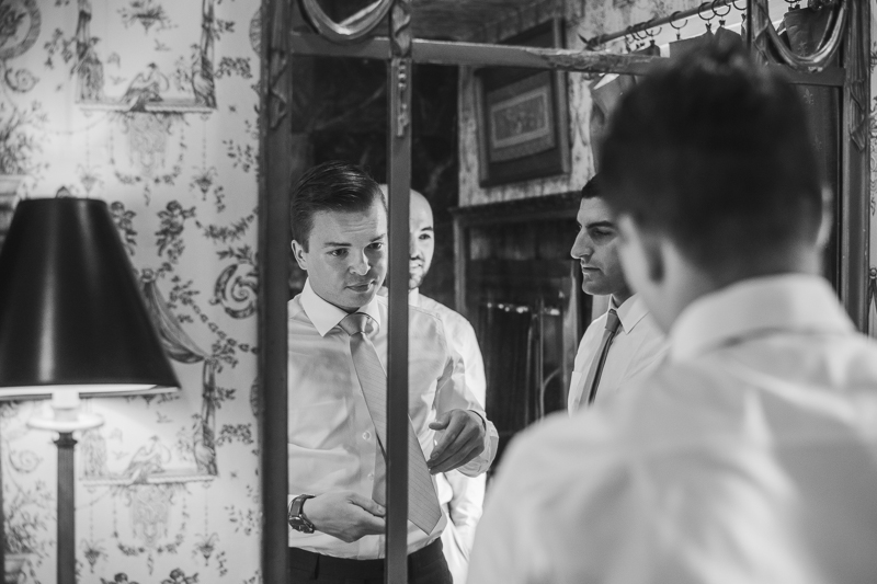 A groom getting ready for his wedding in Taneytown,, Maryland by Britney Clause Photography