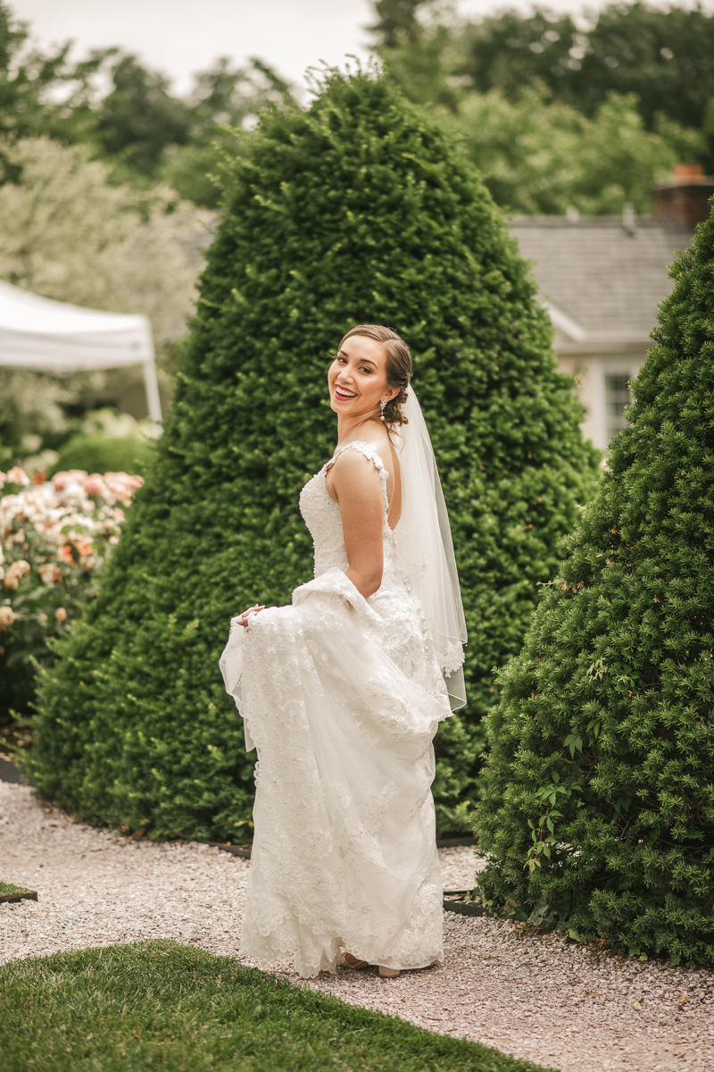 Gorgeous wedding portraits of the bride and groom at Antrim 1844 in Taneytown, Maryland by Britney Clause Photography