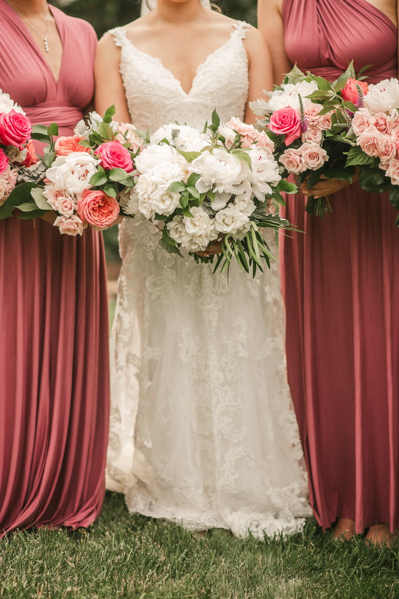 Stunning wedding day florals by Victoria Clausen Floral Events at Antrim 1844 in Taneytown, Maryland by Britney Clause Photography