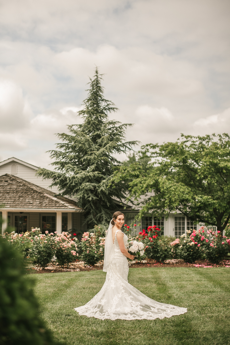 Gorgeous wedding portraits of the bride and groom at Antrim 1844 in Taneytown, Maryland by Britney Clause Photography