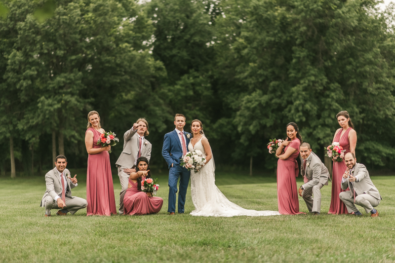 Fun and stylish bridal party photos at Antrim 1844 in Taneytown, Maryland by Britney Clause Photography