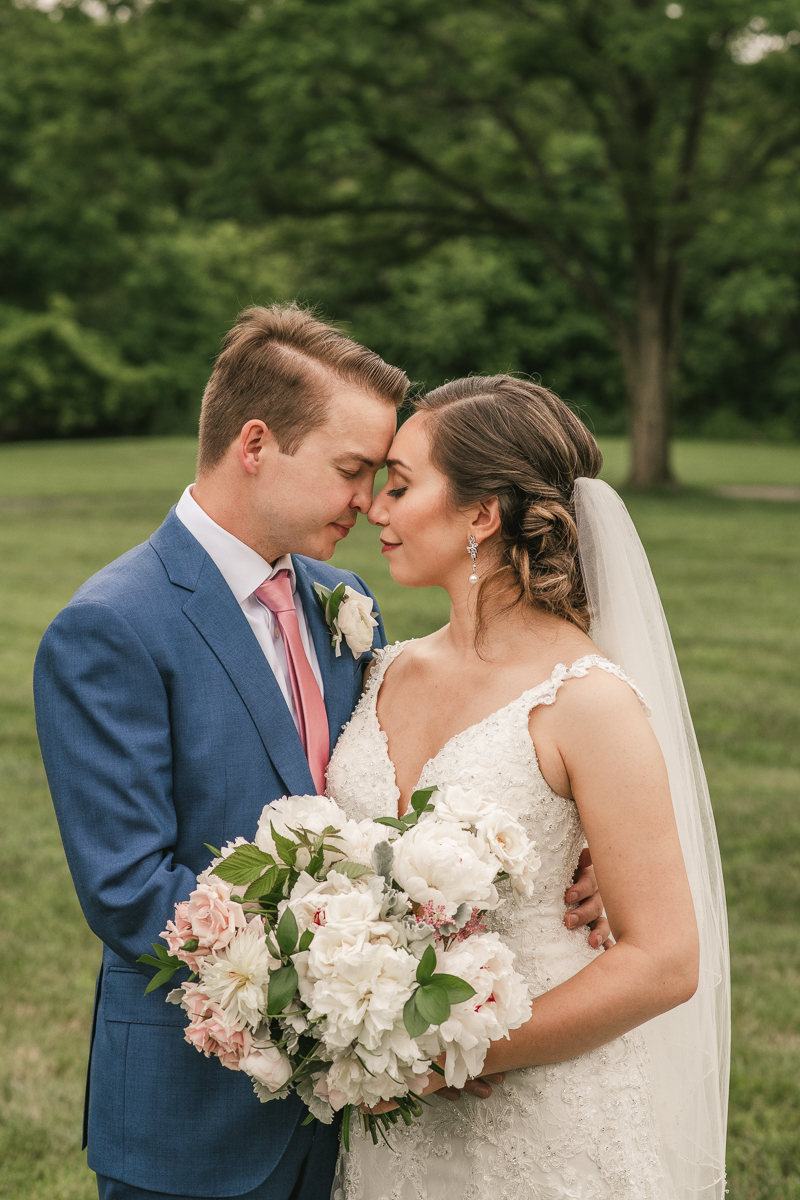 Gorgeous wedding portraits of the bride and groom at Antrim 1844 in Taneytown, Maryland by Britney Clause Photography