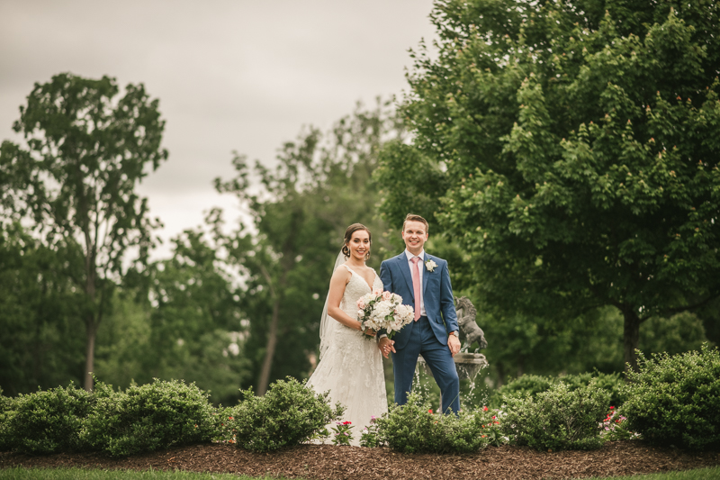 Gorgeous wedding portraits of the bride and groom at Antrim 1844 in Taneytown, Maryland by Britney Clause Photography