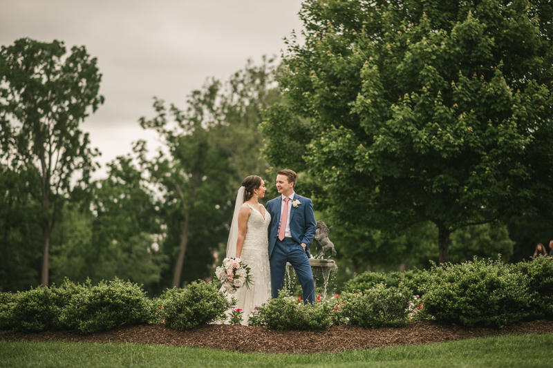 Gorgeous wedding portraits of the bride and groom at Antrim 1844 in Taneytown, Maryland by Britney Clause Photography