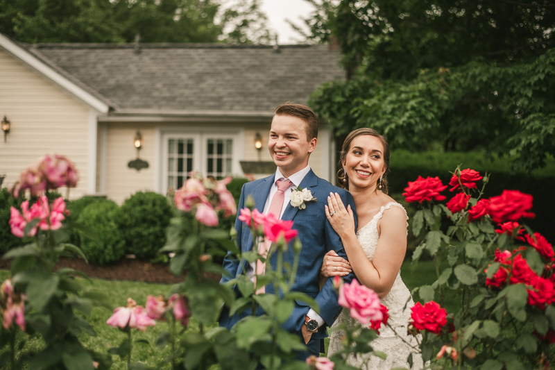 Gorgeous wedding portraits of the bride and groom at Antrim 1844 in Taneytown, Maryland by Britney Clause Photography