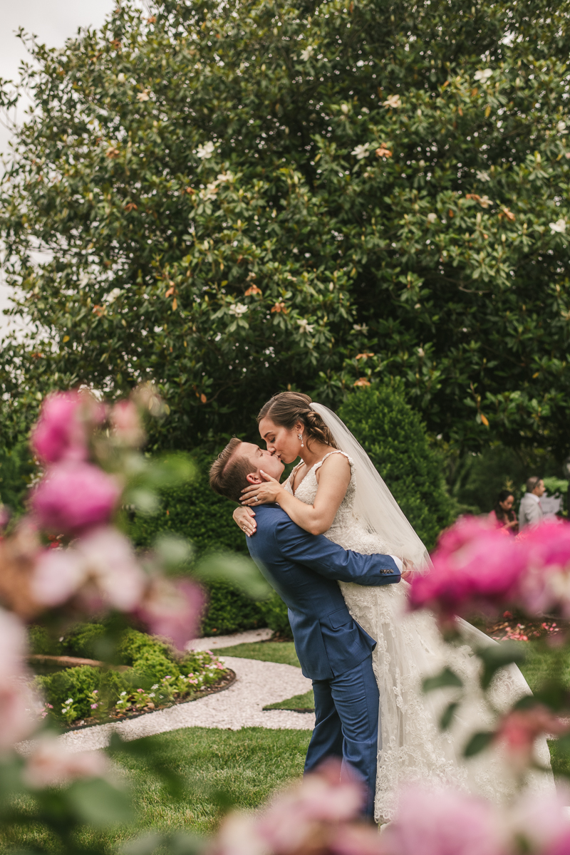 Gorgeous wedding portraits of the bride and groom at Antrim 1844 in Taneytown, Maryland by Britney Clause Photography