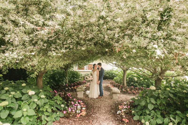 Gorgeous wedding portraits of the bride and groom at Antrim 1844 in Taneytown, Maryland by Britney Clause Photography