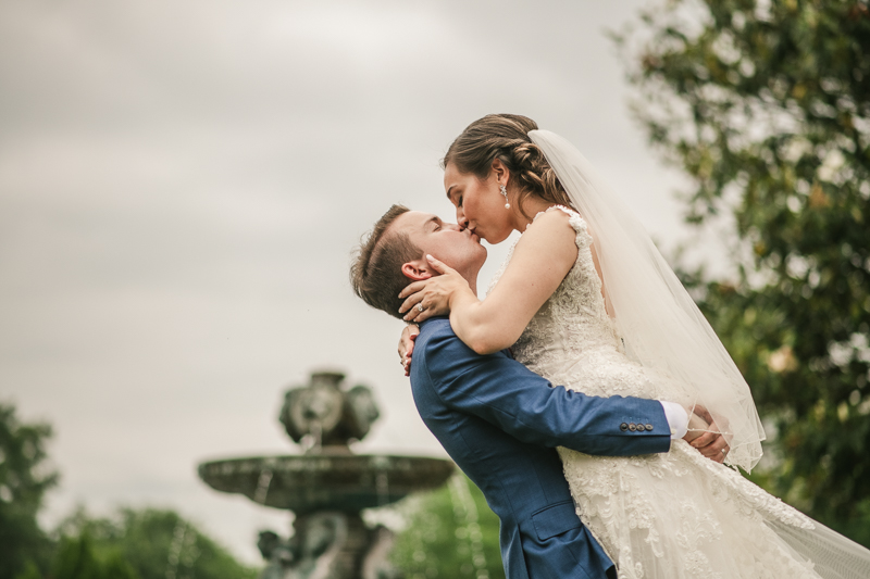 Gorgeous wedding portraits of the bride and groom at Antrim 1844 in Taneytown, Maryland by Britney Clause Photography