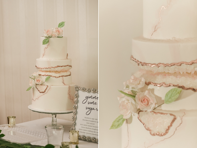 A beautiful geode inspired cake by Sage Cakery in Frederick, Maryland by Britney Clause Photography