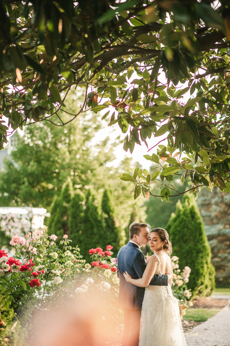 Gorgeous wedding portraits of the bride and groom at Antrim 1844 in Taneytown, Maryland by Britney Clause Photography