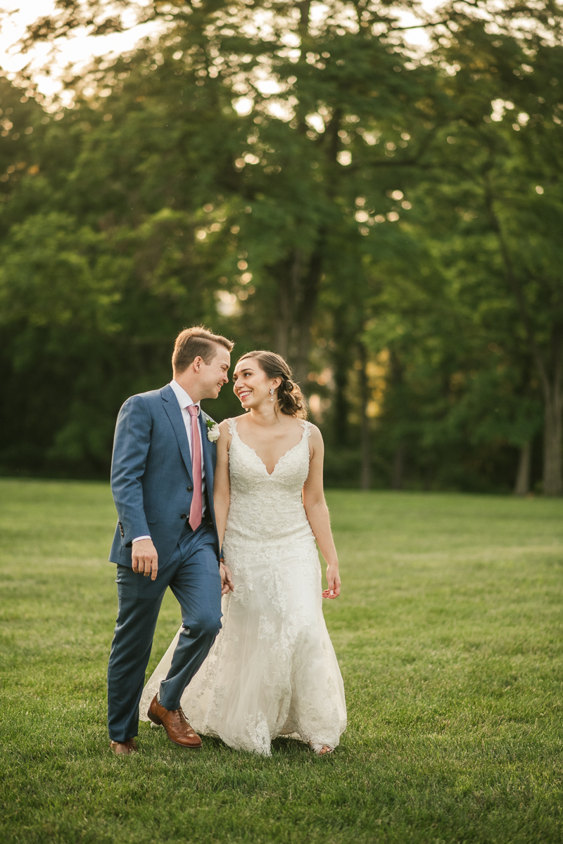 Gorgeous wedding portraits of the bride and groom at Antrim 1844 in Taneytown, Maryland by Britney Clause Photography