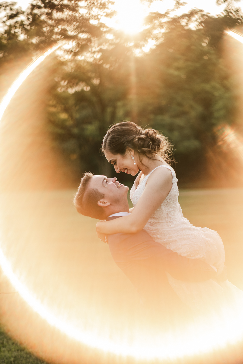 Gorgeous wedding portraits of the bride and groom at Antrim 1844 in Taneytown, Maryland by Britney Clause Photography