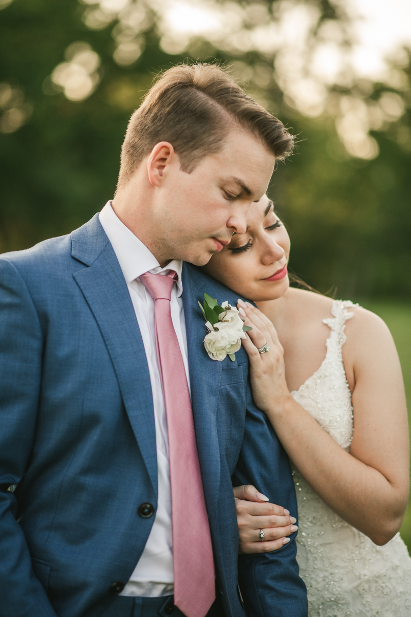 Gorgeous wedding portraits of the bride and groom at Antrim 1844 in Taneytown, Maryland by Britney Clause Photography