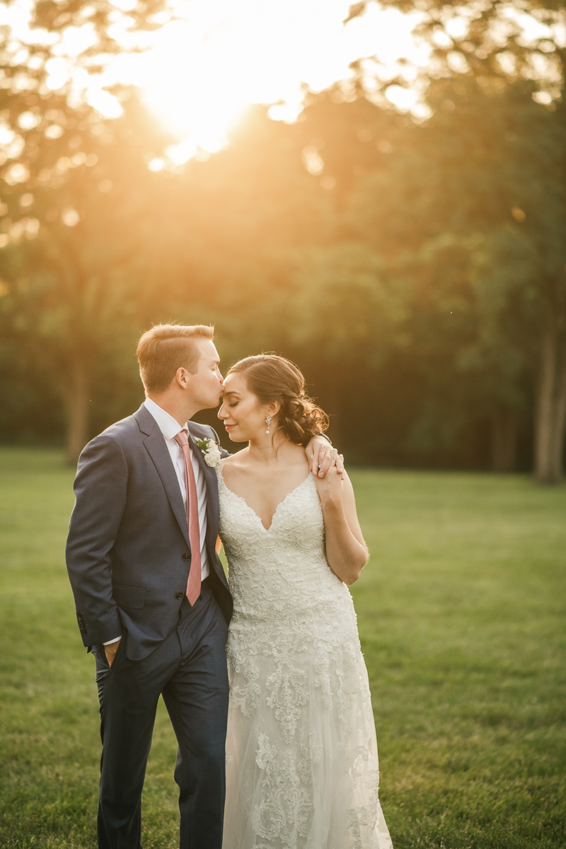 Gorgeous wedding portraits of the bride and groom at Antrim 1844 in Taneytown, Maryland by Britney Clause Photography