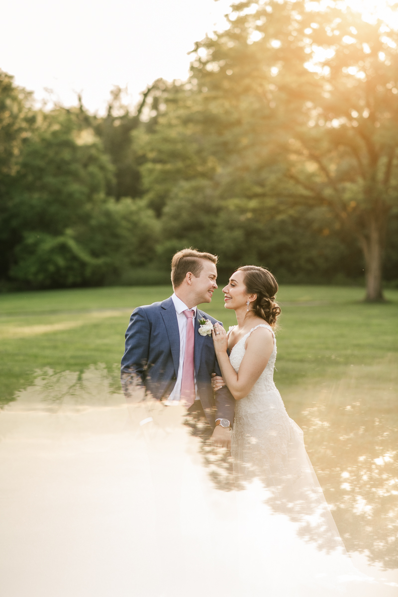 Gorgeous wedding portraits of the bride and groom at Antrim 1844 in Taneytown, Maryland by Britney Clause Photography