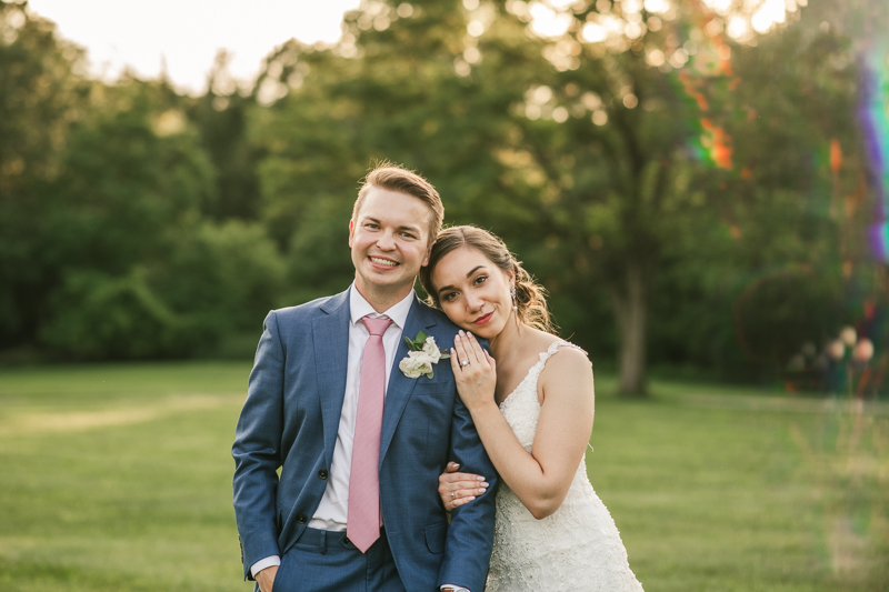 Gorgeous wedding portraits of the bride and groom at Antrim 1844 in Taneytown, Maryland by Britney Clause Photography