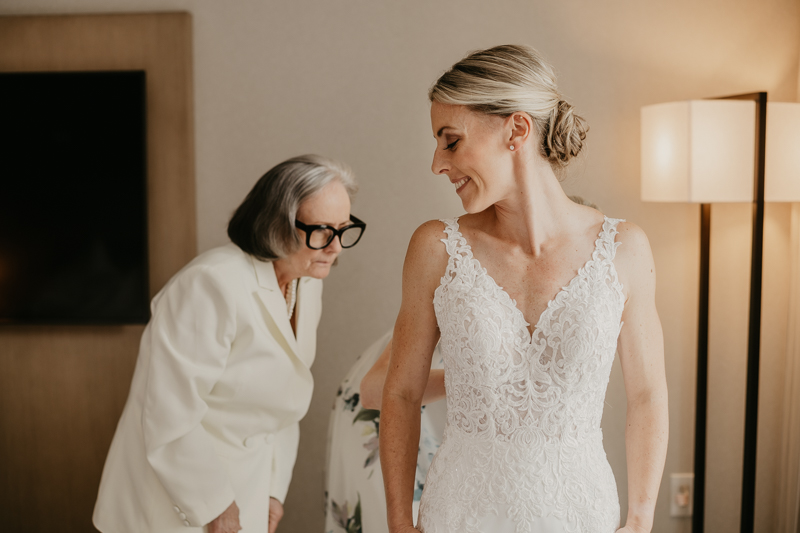 A bride getting ready for her wedding in Baltimore, Maryland by Britney Clause Photography